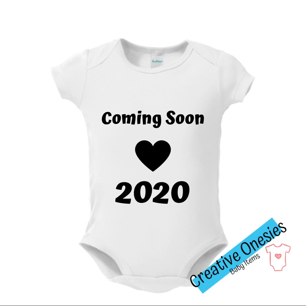 Coming Soon 2020 Baby announcement onesie.